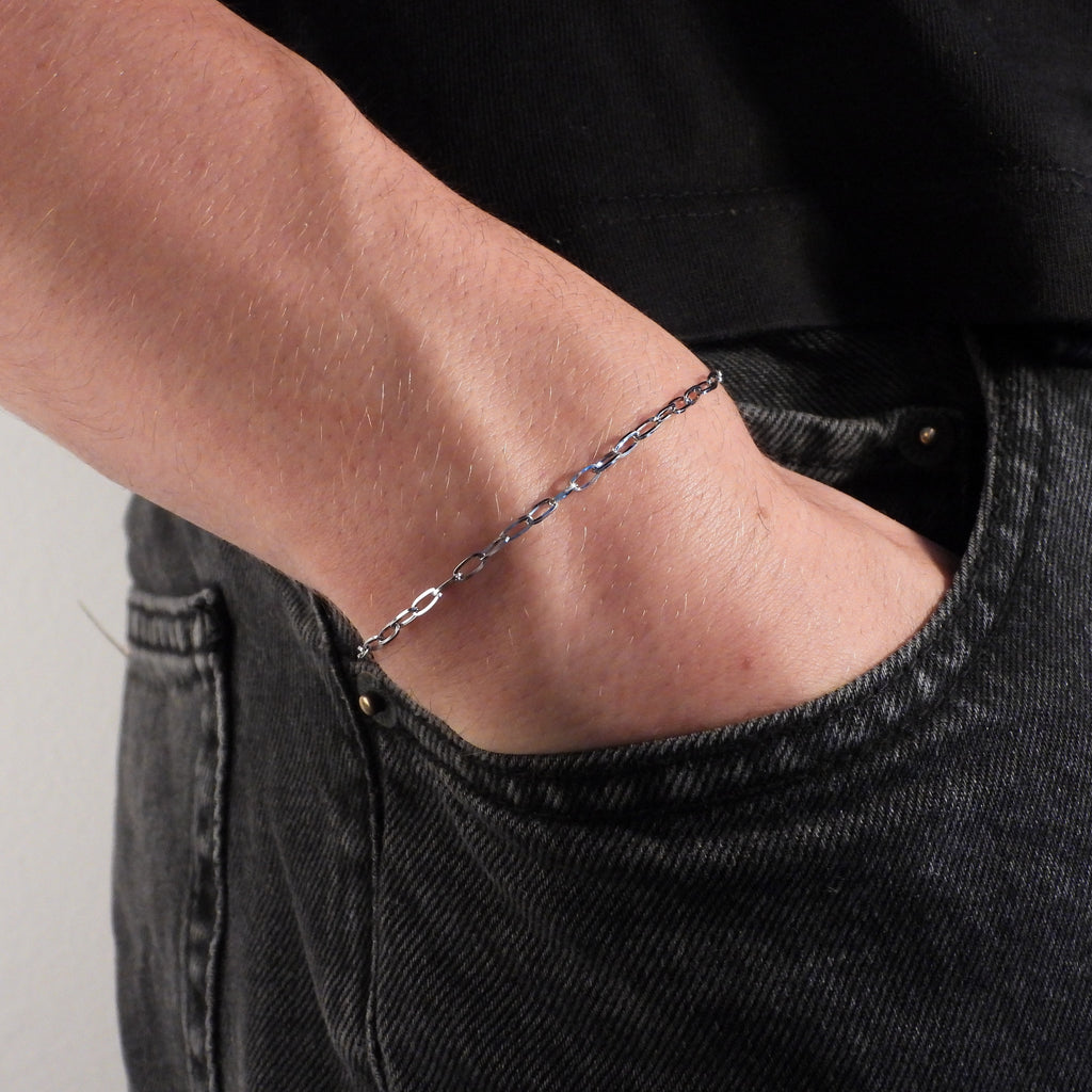 PAPERCLIP CHAIN BRACELET - SILVER