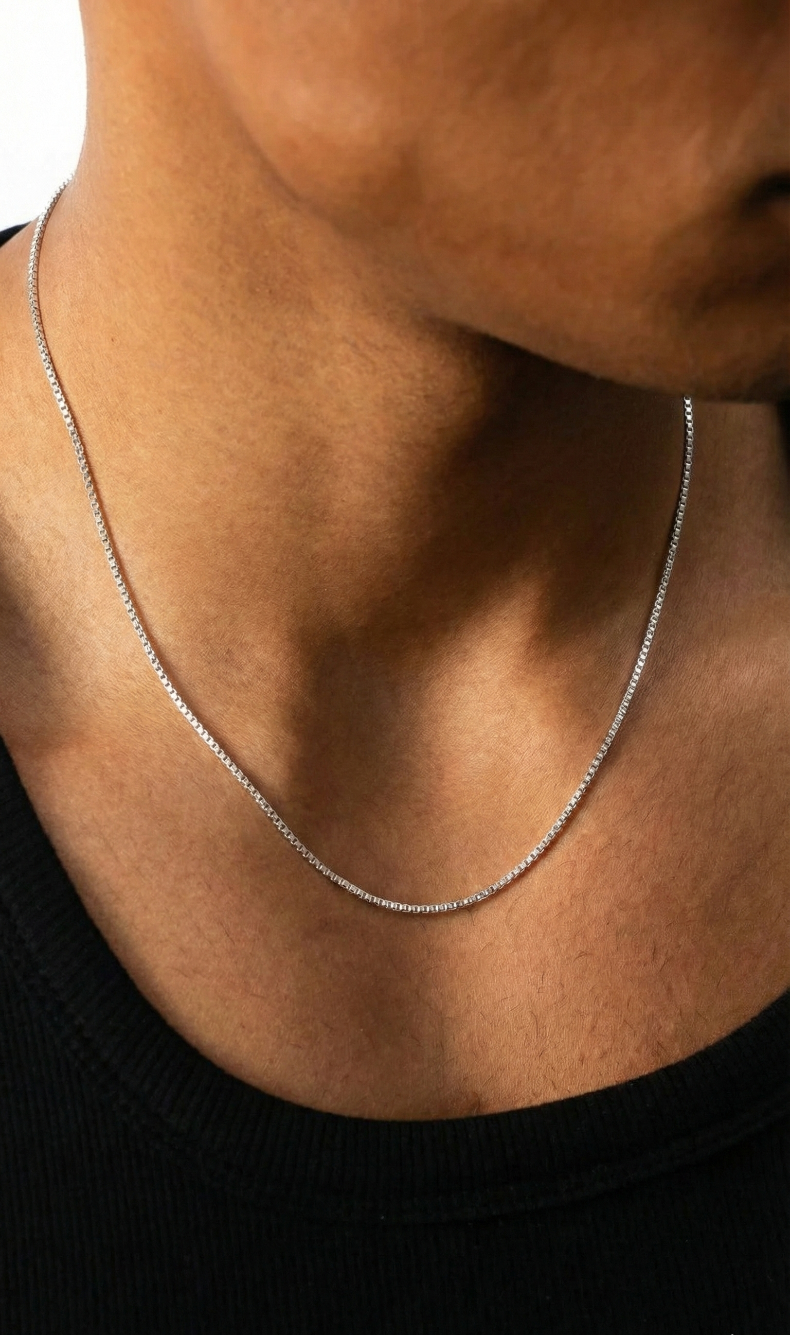 BOX CHAIN NECKLACE - SILVER
