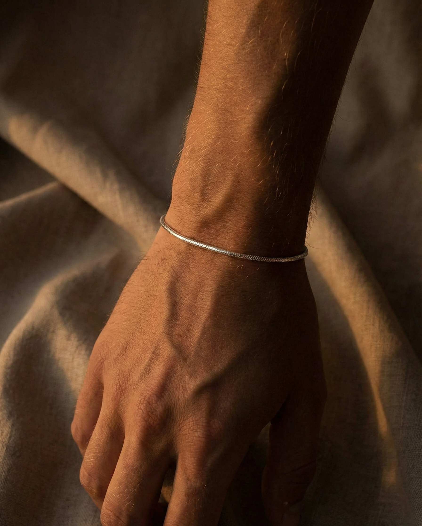 OCTAGONAL CHAIN BRACELET - SILVER