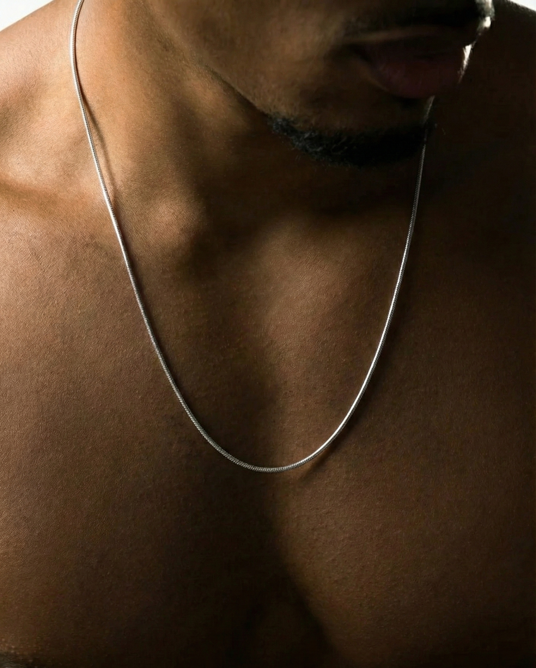 OCTAGONAL CHAIN NECKLACE - SILVER